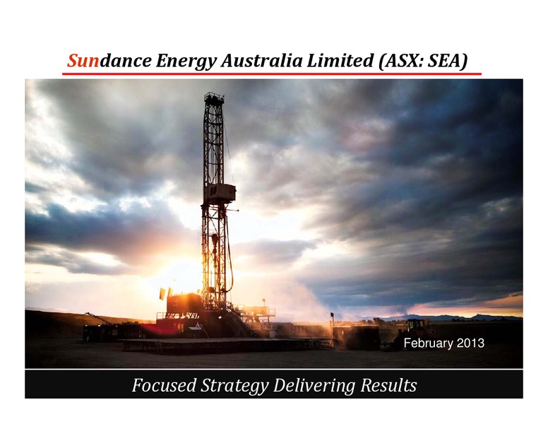 ASX RELEASE – Sundance Energy Australia Limited – slide 1