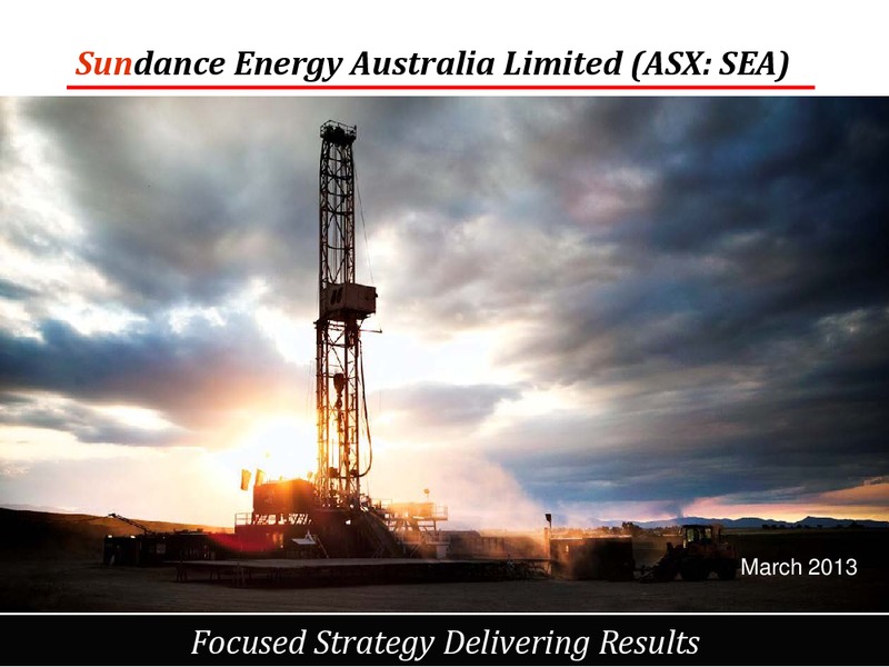 INVESTOR PRESENTATION – Sundance Energy Australia Limited – slide 1