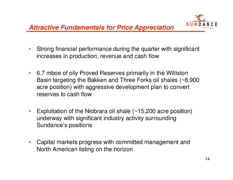 ENERCOMS 16TH ANNUAL OIL AND GAS CONFERENCE – Sundance Energy Australia Limited – slide 12