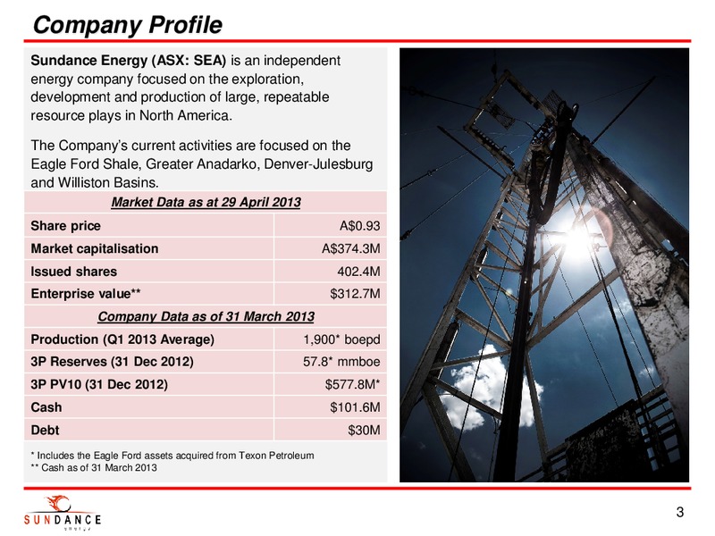 Quarterly Results April 2013 – Sundance Energy Australia Limited – slide 2