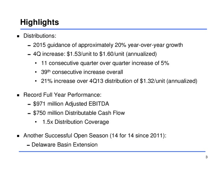 Fourth Quarter 2014 Earnings Conference Call – Sunoco Logistics Partners L.P. – slide 2