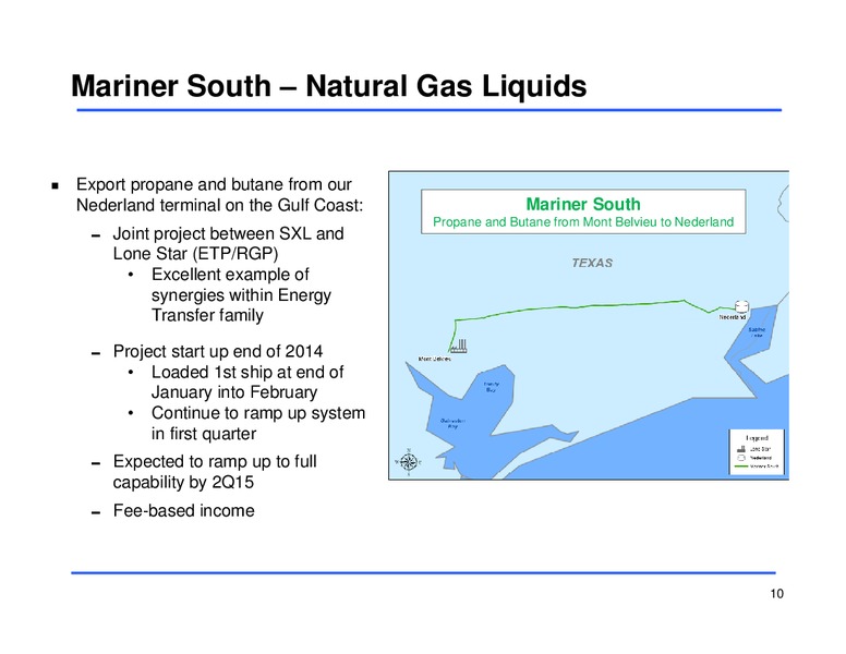 Fourth Quarter 2014 Earnings Conference Call – Sunoco Logistics Partners L.P. – slide 9