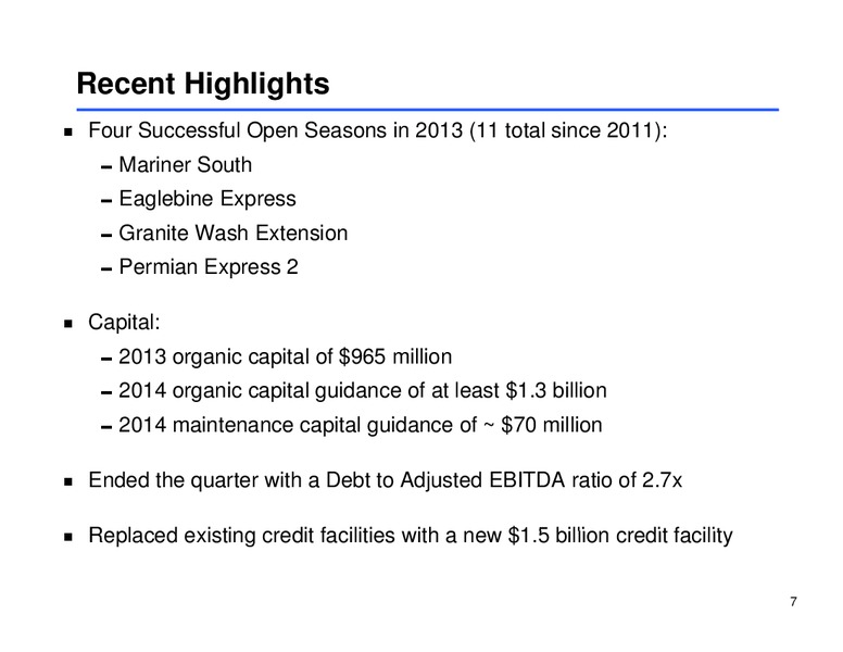 Morgan Stanley Midstream MLP Corporate Access Day – Sunoco Logistics Partners L.P. – slide 6