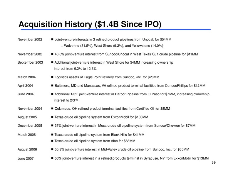 Morgan Stanley Midstream MLP Corporate Access Day – Sunoco Logistics Partners L.P. – slide 38