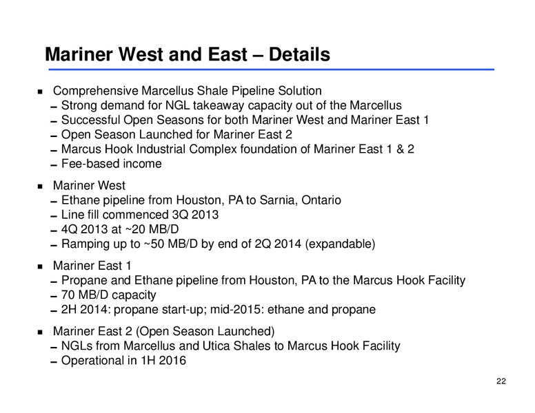 Midstream MLP Corporate Access Day – Sunoco Logistics Partners L.P. – slide 21