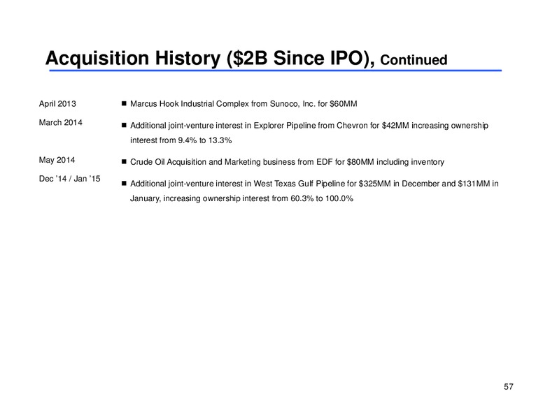 MLP CORPORATE ACCESS DAY – Sunoco Logistics Partners L.P. – slide 56