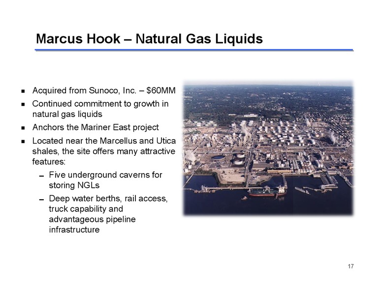 2013 ANNUAL INVESTOR PRESENTATION – Sunoco Logistics Partners L.P. – slide 17