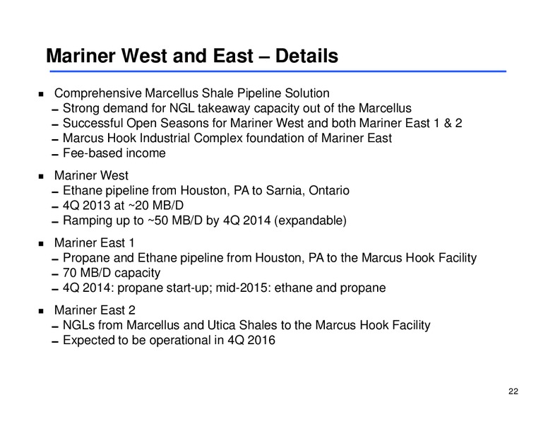 Investor Presentation – Sunoco Logistics Partners L.P. – slide 21