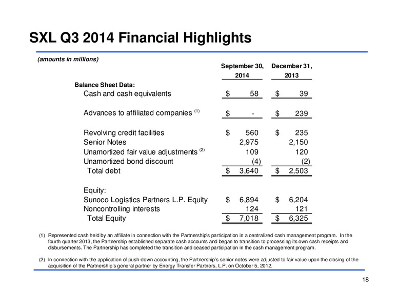 Third Quarter 2014 Earnings Conference Call – Sunoco Logistics Partners L.P. – slide 17