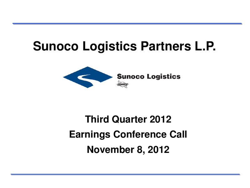 Q3 2012 EARNINGS CALL – Sunoco Logistics Partners L.P. – slide 1