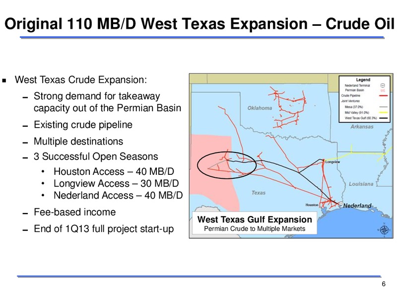 Q3 2012 EARNINGS CALL – Sunoco Logistics Partners L.P. – slide 6