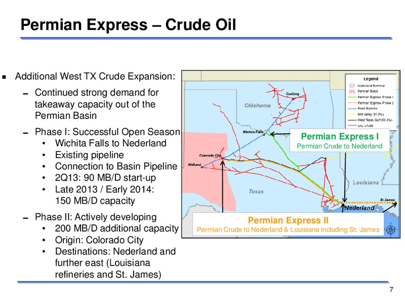 Q3 2012 EARNINGS CALL – Sunoco Logistics Partners L.P. – slide 7