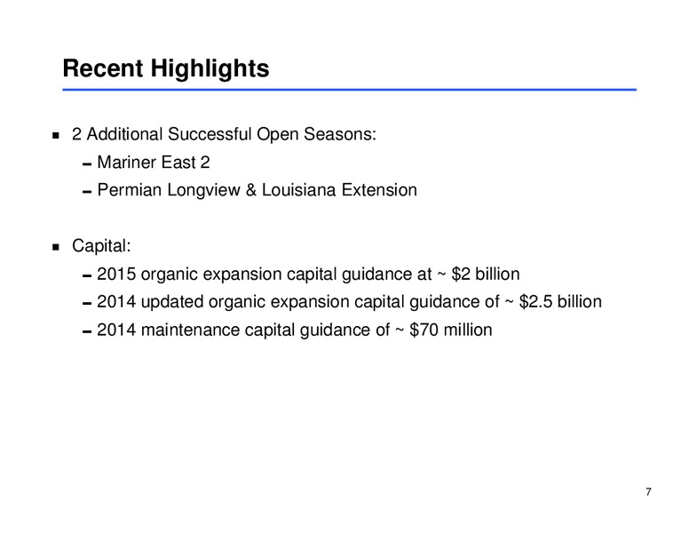 NOVEMBER 2014 CORPORATE PRESENTATION – Sunoco Logistics Partners L.P. – slide 6
