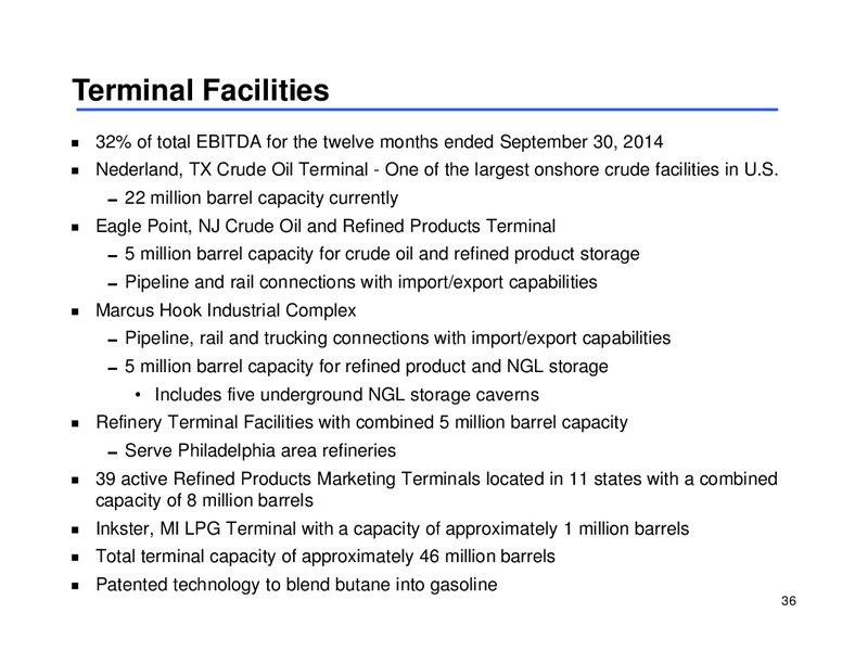 RBC CAPITAL MARKETS MLP CONFERENCE – Sunoco Logistics Partners L.P. – slide 35