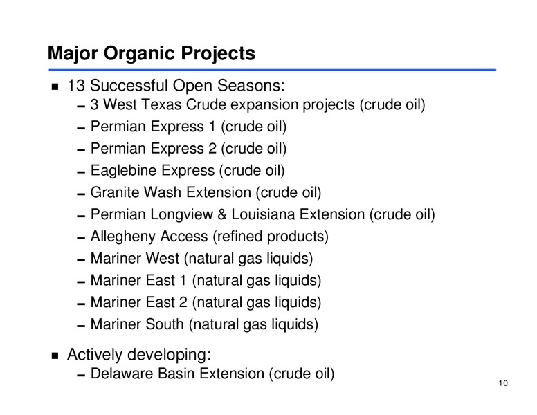 Wells Fargo Securities Energy Symposuim – Sunoco Logistics Partners L.P. – slide 9