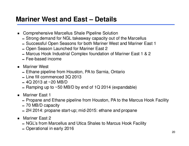WELLS FARGO SECURITIES NYSE 2013 MLP PIPELINE & ENERGY SYMPOSIUM – Sunoco Logistics Partners L.P. – slide 20