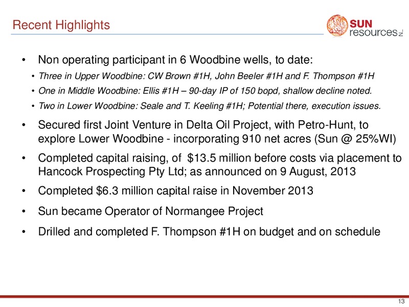 INVESTOR PRESENTATION – Sun Resources Nl – slide 12