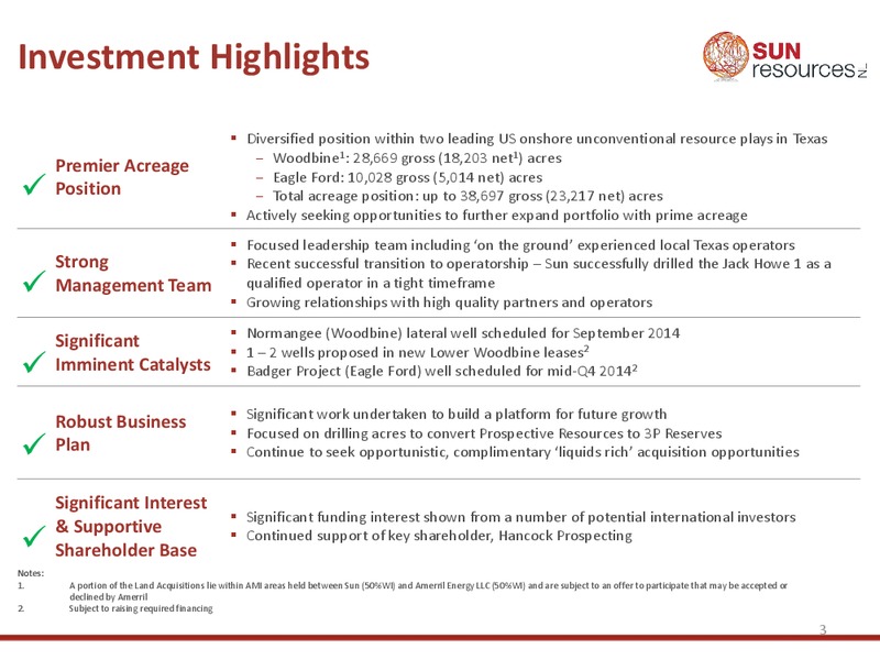 RIU Good Oil Conference – Sun Resources Nl – slide 2