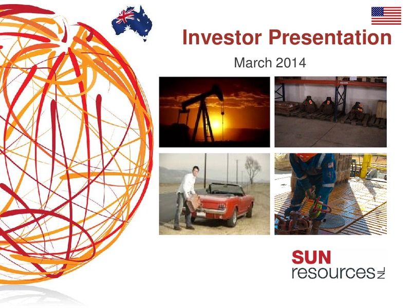 Investor Presentation – Sun Resources Nl – slide 1