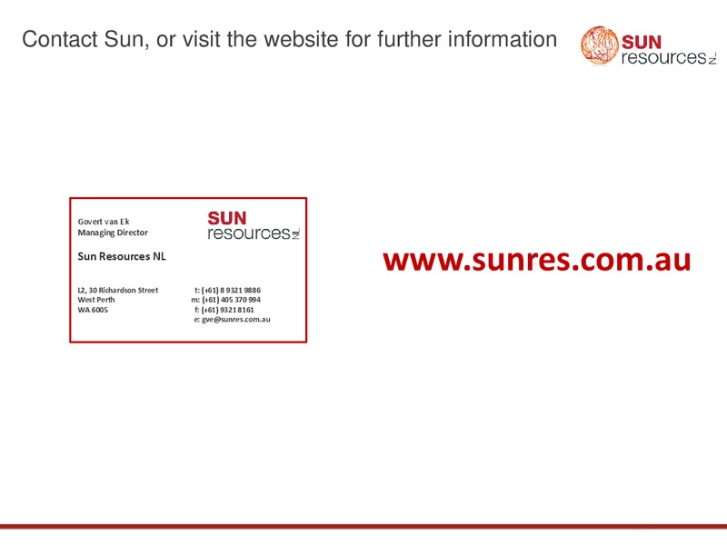Corporate Update – Sun Resources Nl – slide 17