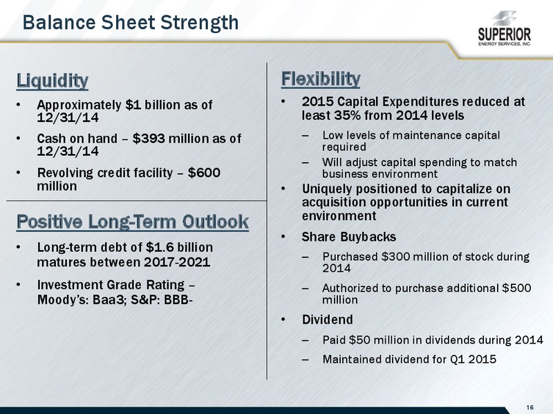 Raymond James 36th Annual Institutional Investors Conference – Superior Energy Services, Inc. – slide 16