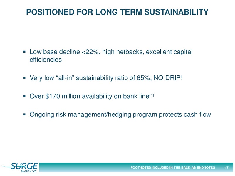 INVESTOR PRESENTATION – Surge Energy Inc – slide 17