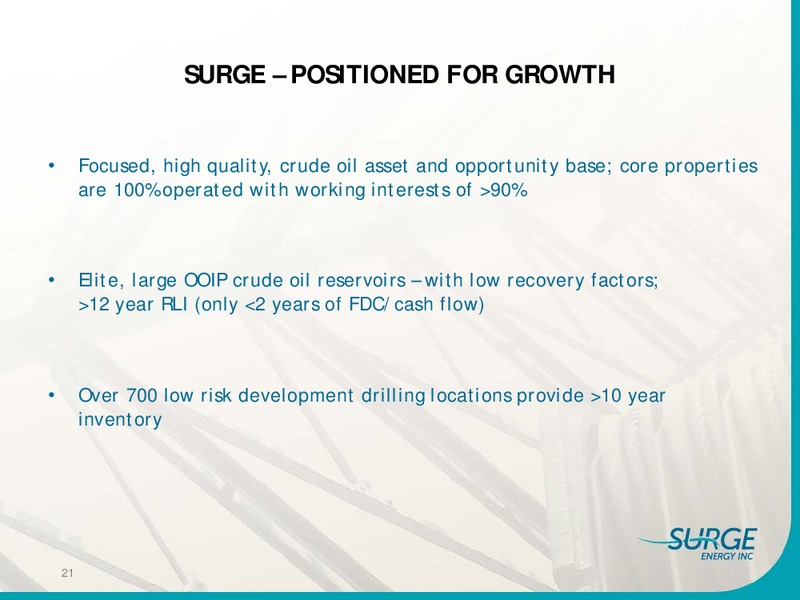 INVESTOR PRESENTATION – Surge Energy Inc – slide 20