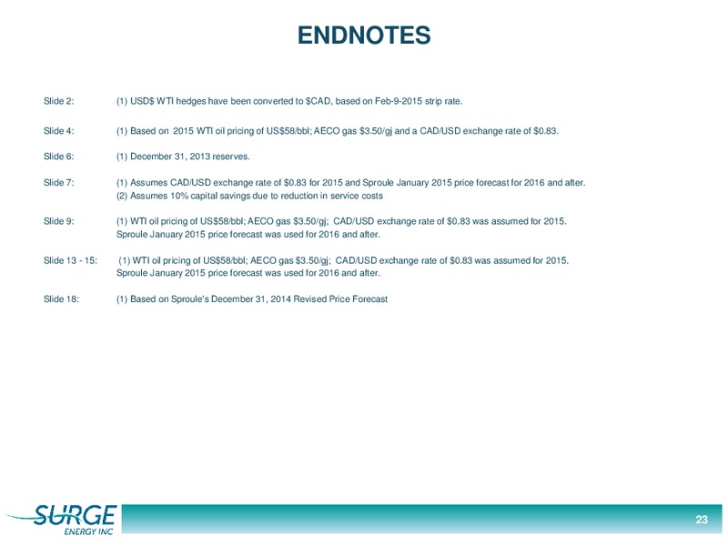 Investor Presentation – Surge Energy Inc – slide 22
