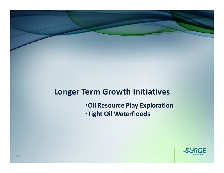FIRSTENERGY SOCIETE GENERALE EAST COAST ENERGY CONFERENCE – Surge Energy Inc – slide 24