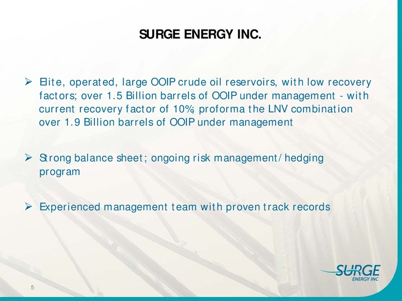 INVESTOR PRESENTATION – Surge Energy Inc – slide 4
