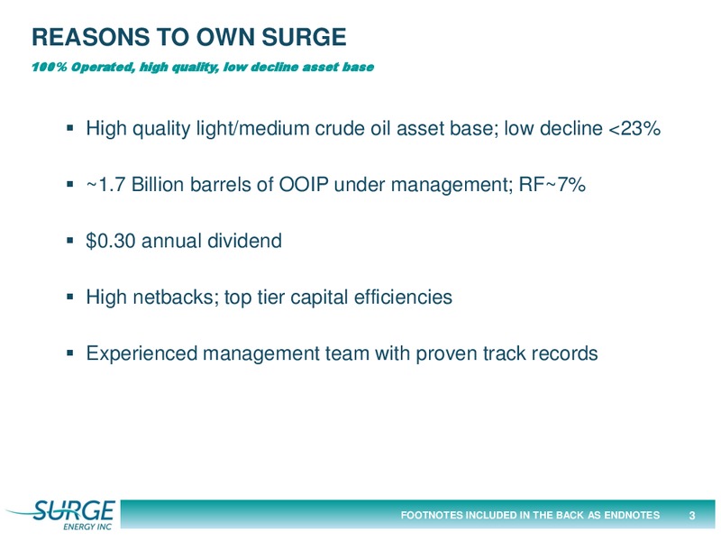 APRIL 2015 CORPORATE PRESENTATION – Surge Energy Inc – slide 3