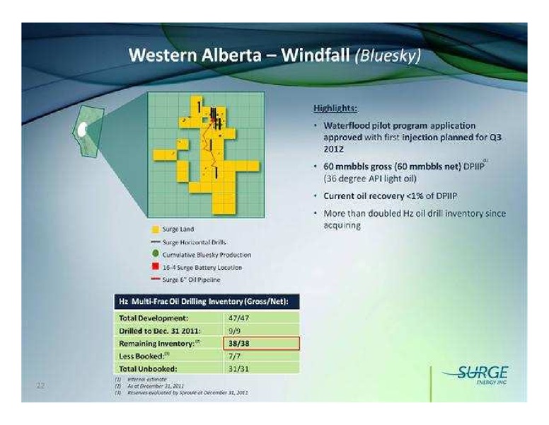 JUNE 2012 CORPORATE PRESENTATION – Surge Energy Inc – slide 22