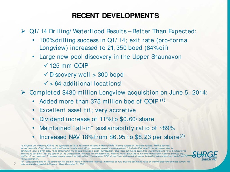 Positioned for Long Term Sustainability and Growth – Surge Energy Inc – slide 2