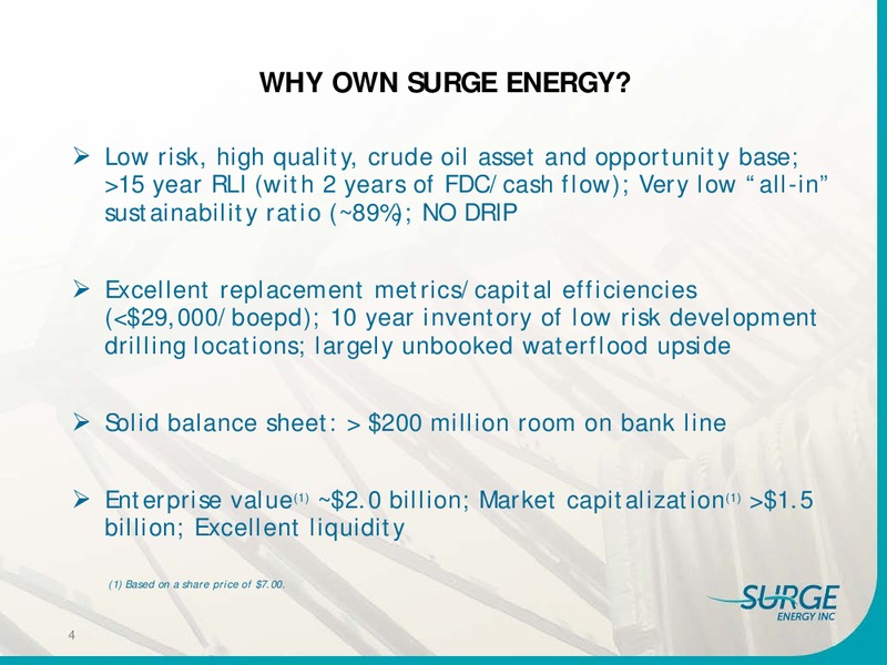 Positioned for Long Term Sustainability and Growth – Surge Energy Inc – slide 3