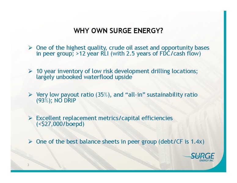 ENERCOM OIL & GAS CONFERENCE – Surge Energy Inc – slide 2