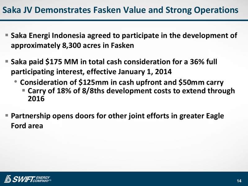 Corporate Presentation – Swift Energy Co. – slide 13