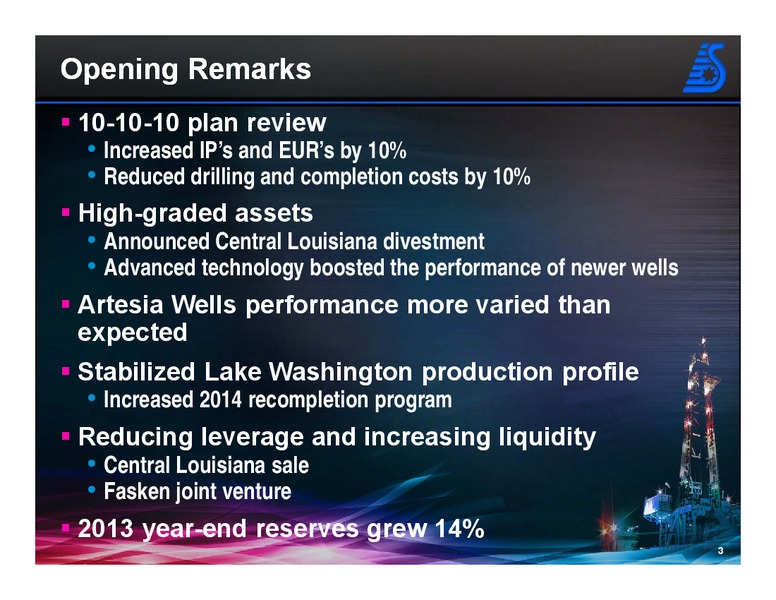 4Q 2013 Earnings Call – Swift Energy Co. – slide 2