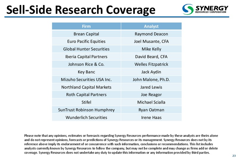 March 2014 Corporate Presentation – SRC Energy Inc – slide 21