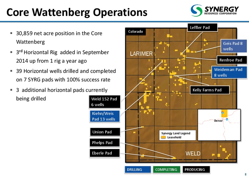 November 2014 Corporate Presentation – SRC Energy Inc – slide 8