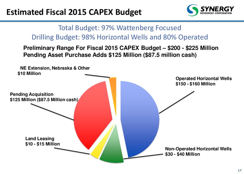 November 2014 Corporate Presentation – SRC Energy Inc – slide 17