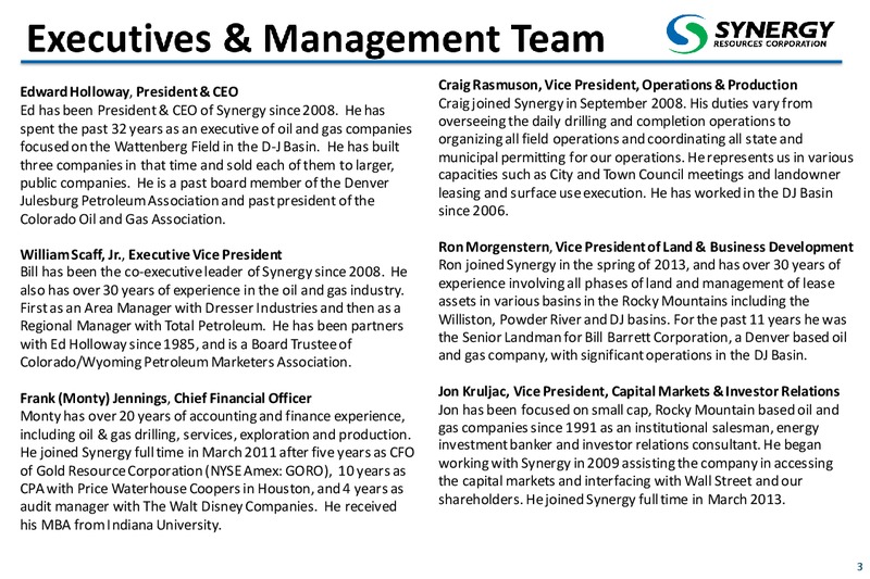 December 2013 Corporate Presentation – SRC Energy Inc – slide 2