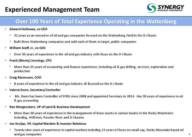 January 2015 Corporate Presentation – SRC Energy Inc – slide 3