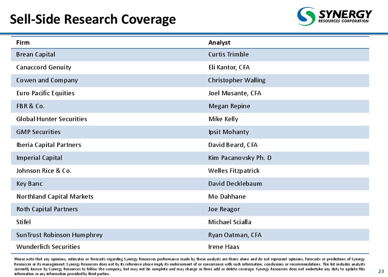 January 2015 Corporate Presentation – SRC Energy Inc – slide 21
