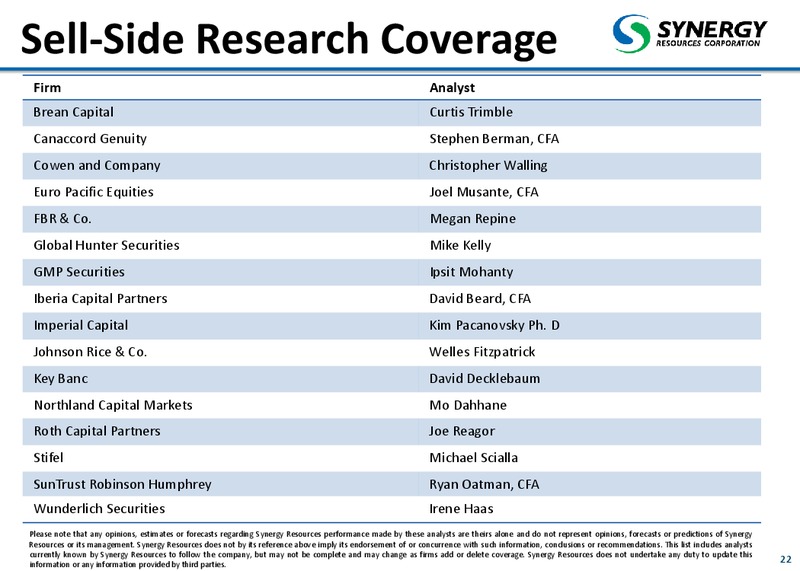 February 2015 Corporate Presentation – SRC Energy Inc – slide 21