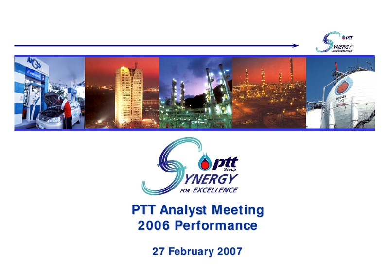 PTT ANALYST MEETING – PTT Public Company Limited – slide 1