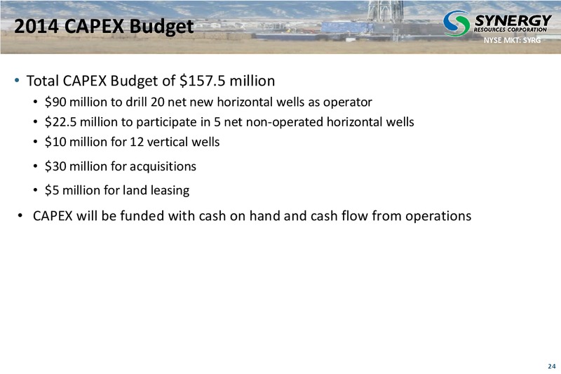 AUGUST 2013 CORPORATE PRESENTATION – SRC Energy Inc – slide 23