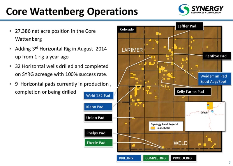 August 2014 Corporate Presentation – SRC Energy Inc – slide 7