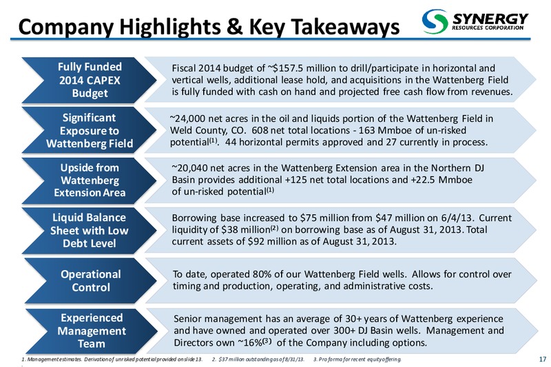 Corporate Presentation – SRC Energy Inc – slide 16