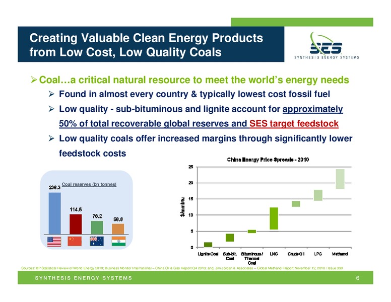BREAN MURRAY CARRET & CO GLOBAL RESOURCES & INFRASTRUCTURE CONFERENCE – Synthesis Energy Systems Inc. – slide 5