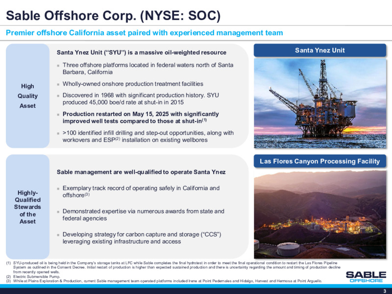 May 2025 Investor Presentation – Sable Offshore Corp – slide 3